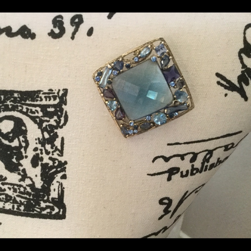 Blue stone brooch